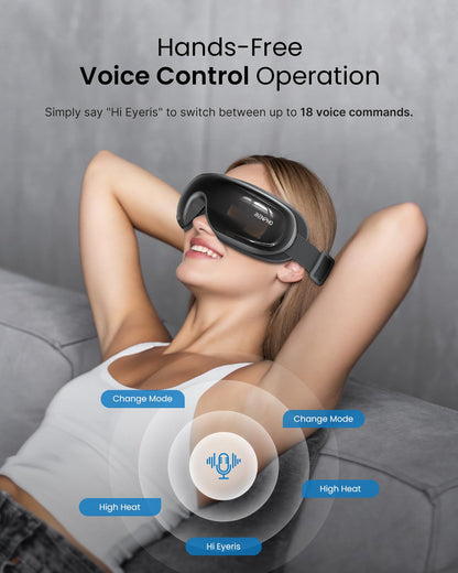 RENPHO Eye Massager with Heat and Cooling for Migraines, Eyeris 3 Voice Control Eye Mask FSA HSA Eligible, Eye Care Device with DIY Massage Setting, Birthday Gifts for Women/Men, Reduce Dry Eyes