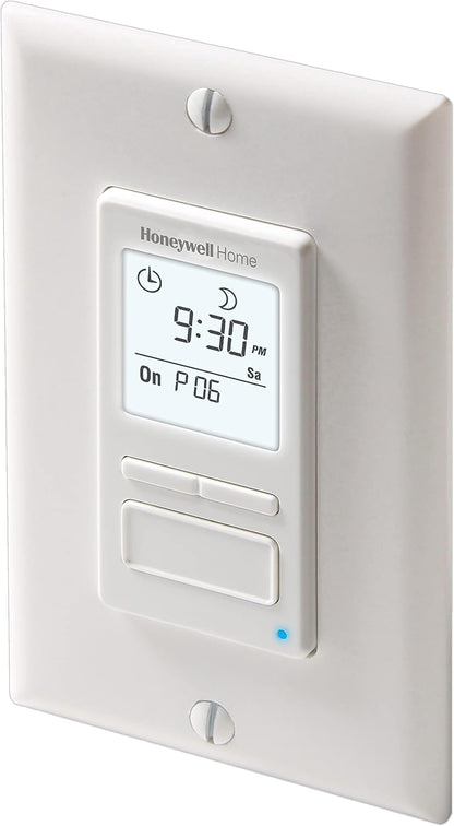 Honeywell Home RPLS740B ECONOswitch 7-Day Solar Programmable Switch, Lights and Motors, Indoor and Outdoor, Energy Saving, White