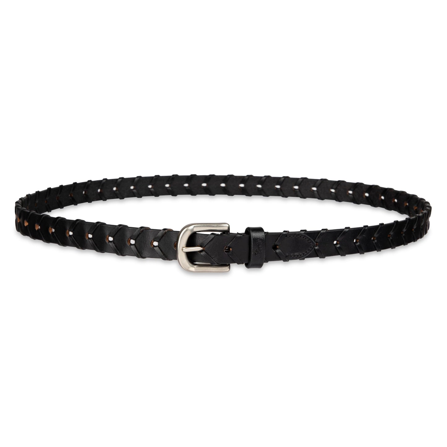 Levi's Women's Fully Adjustable Skinny Leather Braid Belt, Black, Small