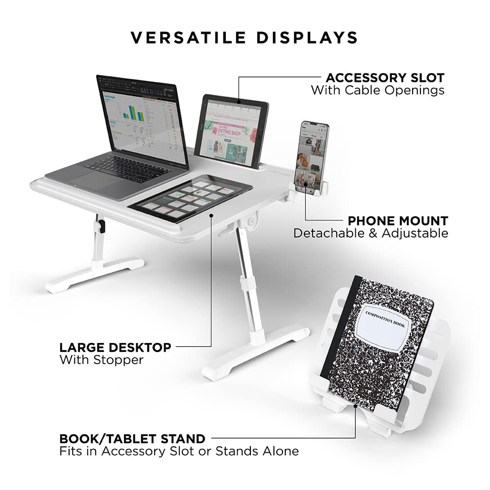 Limitless TotalDesk Portable Workstation and Lap Desk with Adjustable Height & Tilt (White)