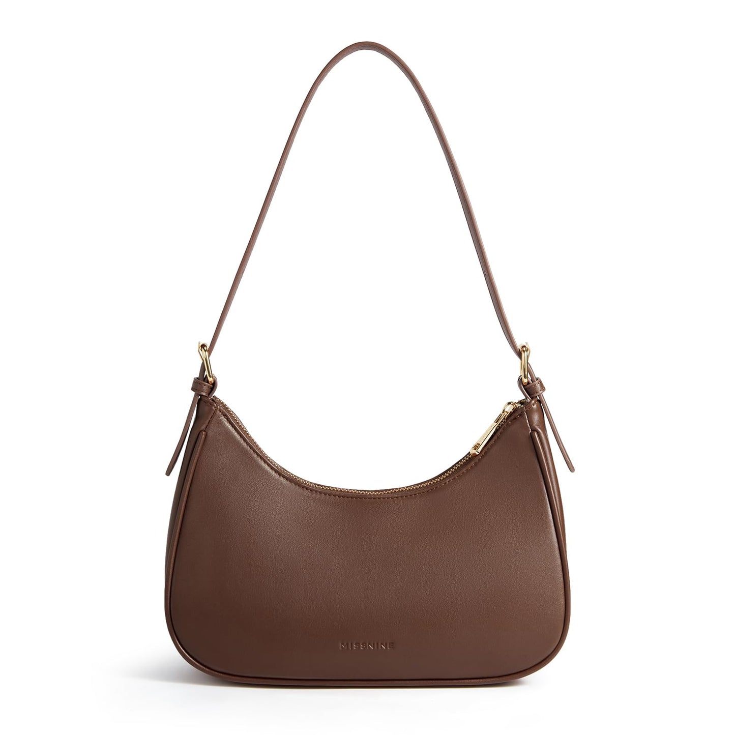 Missnine Purses for Women, Shoulder Bag Small Handbags Vegan Leather Underarm Bags Trendy Hobo Cute Clutch Purse with Adjustable Strap, Coffee
