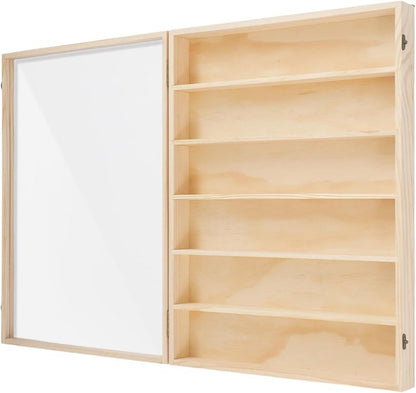 Wall Mounted Display Cabinet - 6 Tier Acrylic Door Showcase for Minifigures & Small Models | Space-Saving Design