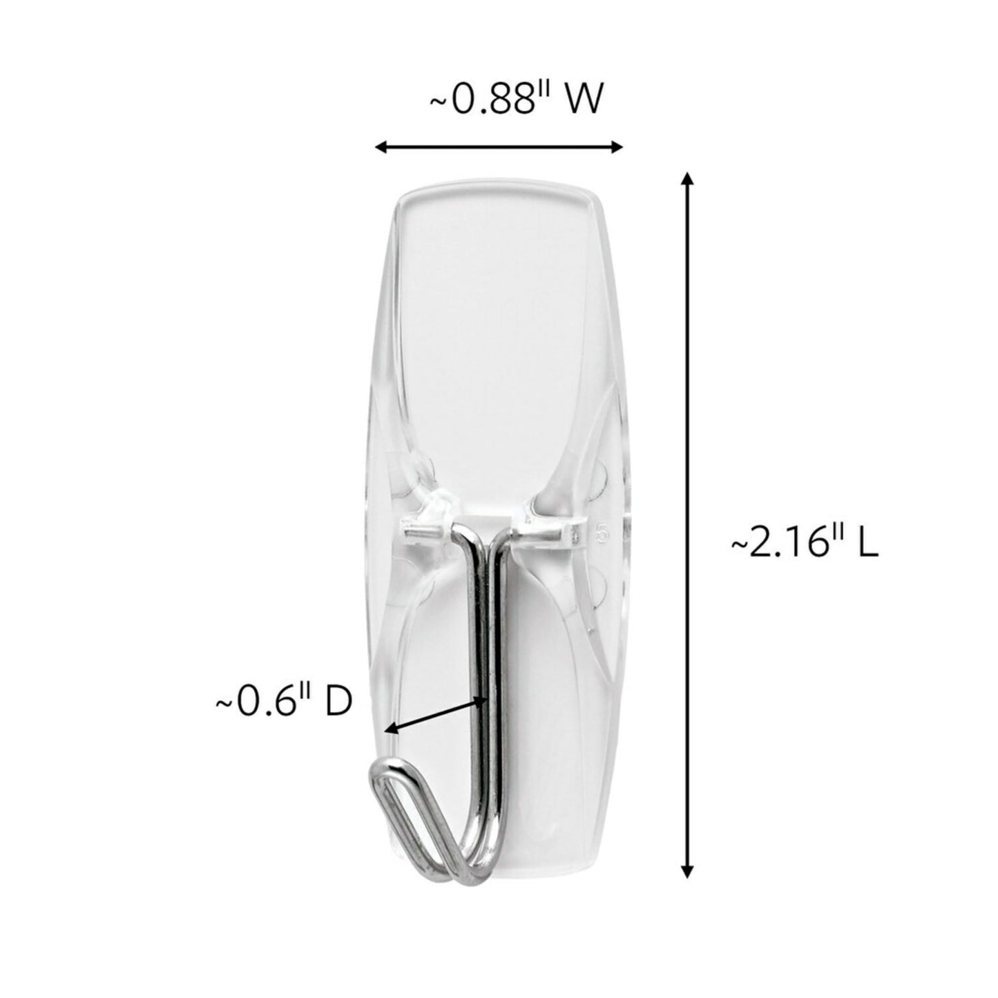 Command Medium Clear Wire Toggle Hooks, 6 Wall Hook and 8 Strips, Damage-Free Hanging with Adhesive, Great for Hanging, Organization, and Storage, Holds up to 2 lb