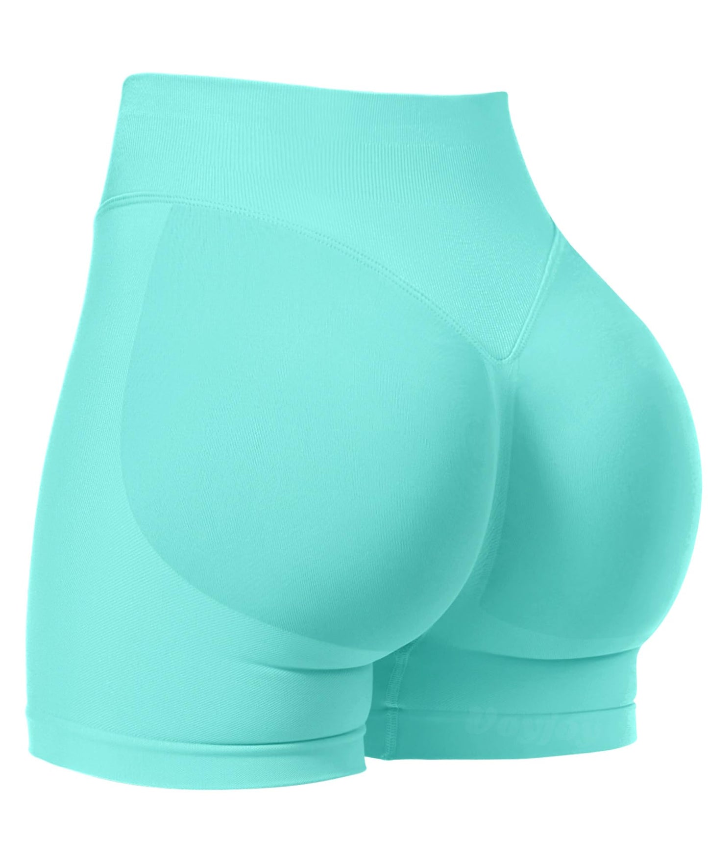 VOYJOY Women Workout Impact Shorts 2.5"/ 3.6"/ 4.5"/ 6" Scrunch Butt Lifting Gym Seamless Booty Biker Shorts Mint Green
