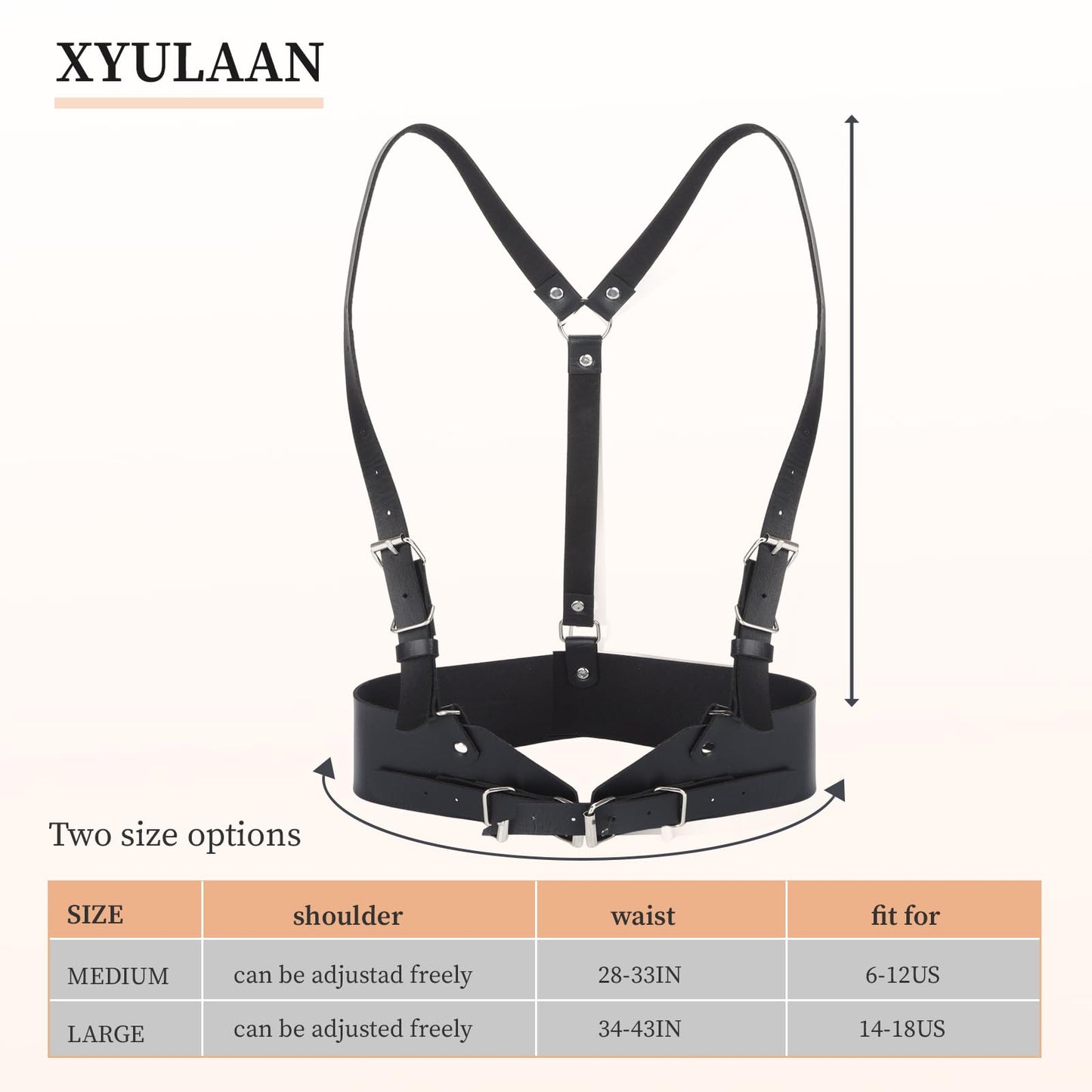 Plus Size Harness Belts for Woman, Black Waist Belt Women Leather Harness Women Goth Belts Gothic Accessories for Woman, Wide Black Womens Fashion Rave Belt Gothic Top Halloween Leather Top Vest