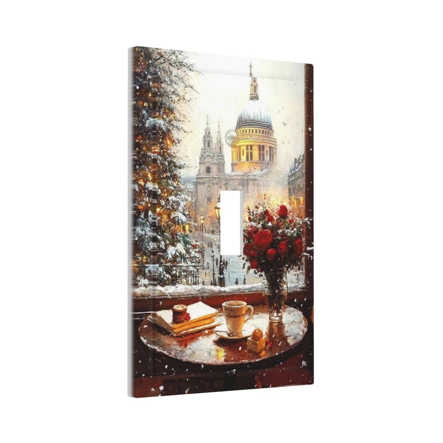 Decorative Art Light Switch Covers Christmas St Paul's Snowy Café Single Toggle Wall Plate Decorative Switchcover Electrical