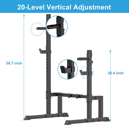 Uboway Barbell Rack Squat Stand Adjustable Bench Press Rack 700LBS Max Load Multi-Function Weight Lifting Home Gym Fitness