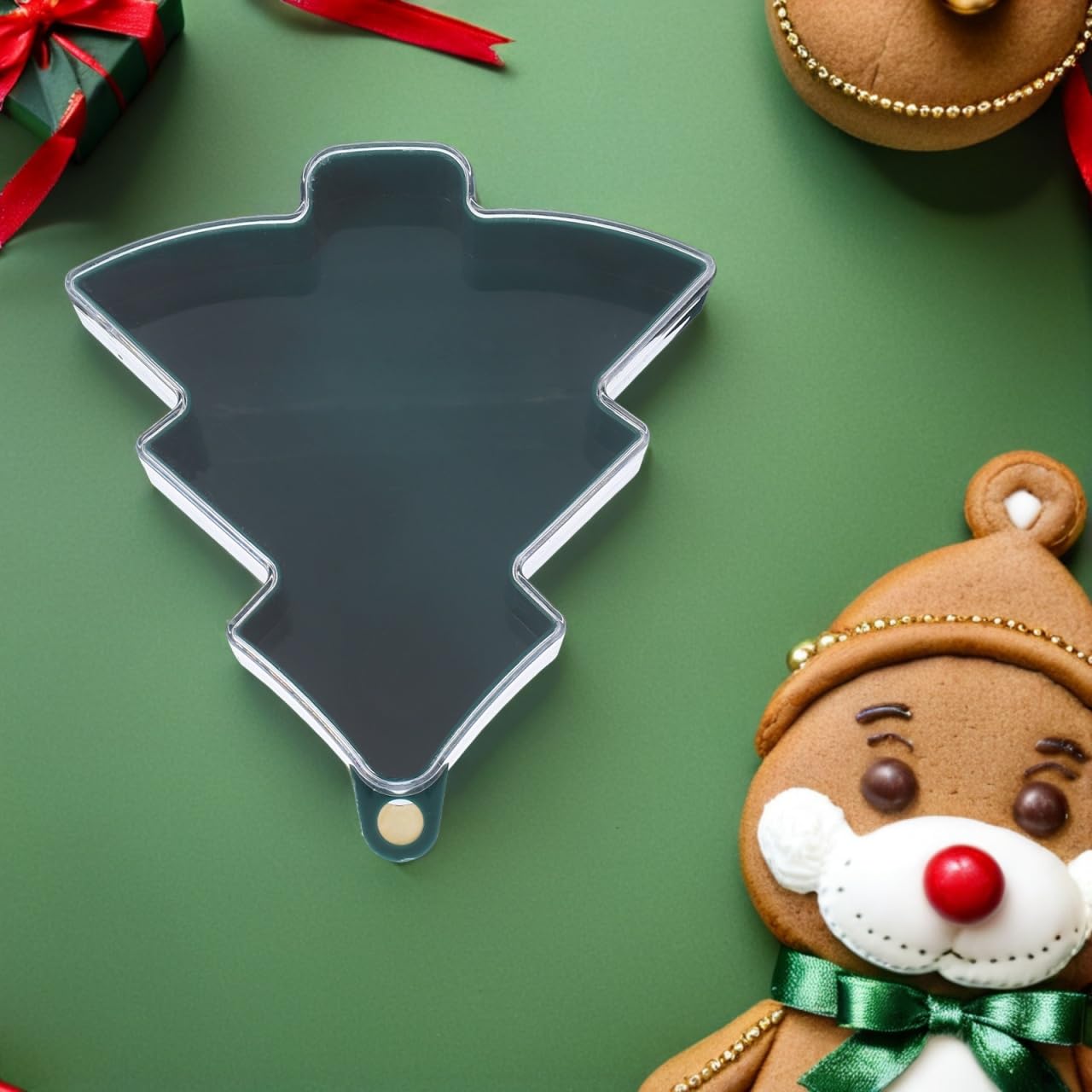 SAFIGLE Christmas Candy Boxes 10 Pack Tree Shaped Containers with Lids Plastic Fillable Candy Party Favor Boxes for Cookies Chocolates Snacks Hanging Holiday Decorations