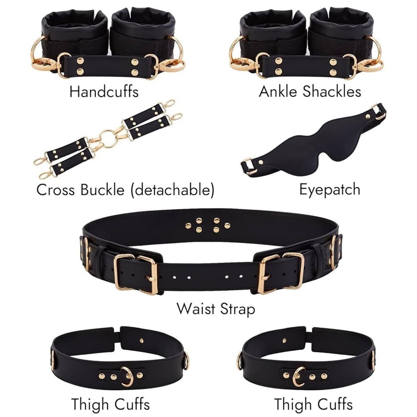 LUXINGLU Women Punk Waist Belts PU Thigh Harness Goth Belt Leg Garter Body Harness Belt for Nightclub Dress Halloween Accessories(Black)