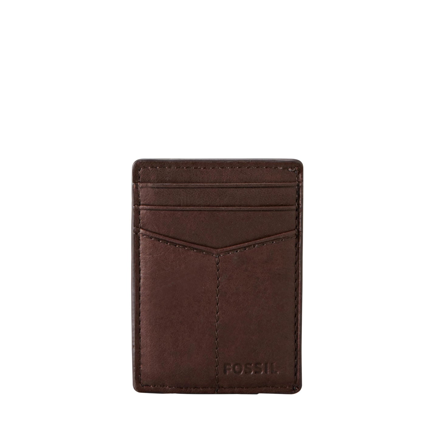 Fossil Men's Ingram Leather Magnetic Card Case with Money Clip Wallet, Slim Wallet for Men, Brown