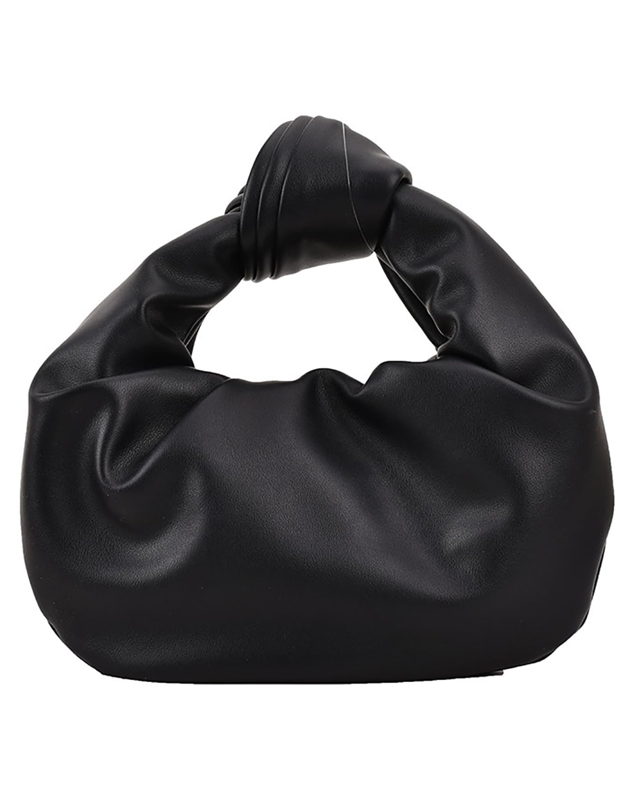 Inkfew Ruched Clutch Purses For Women Evening Bag PU Leather Trendy Small Hobo Handbag Wedding Guest Bags for Party Shopping,Black