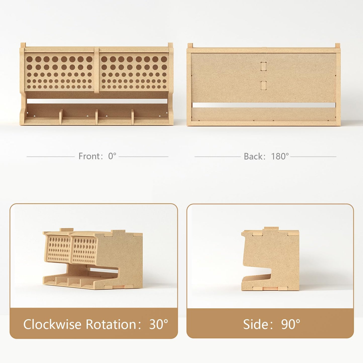 Bucasso Wooden Model Kit Tool Storage Rack with 100 Holes, Brush/Paint Organizer with MDF Material, Craft Supplies Storage, Brush/Tool Holder, Suitable for Tamiya/Gundam Tools, GK6