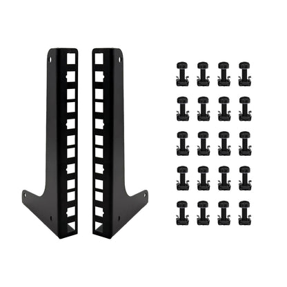 FMUSER 4U Vertical Wall Mount Rack Rails with M6 Rack Mount Screws and Cage Nuts Set for DIY Server and Network Switch Racks