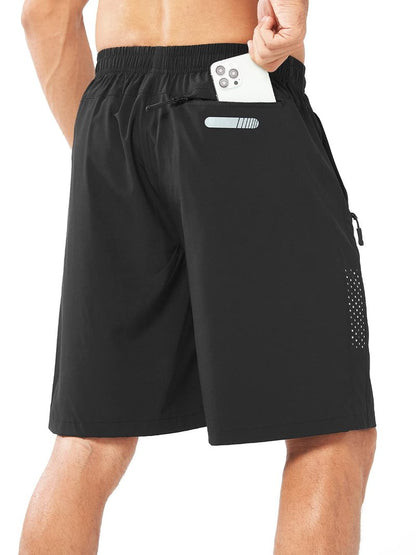 NORTHYARD Men's Athletic Running Shorts Gym Workout 7"/9"/5" Quick Dry Lightweight Sports Basketball Tennis 3 Zipper Pockets Black-9inch 2XL
