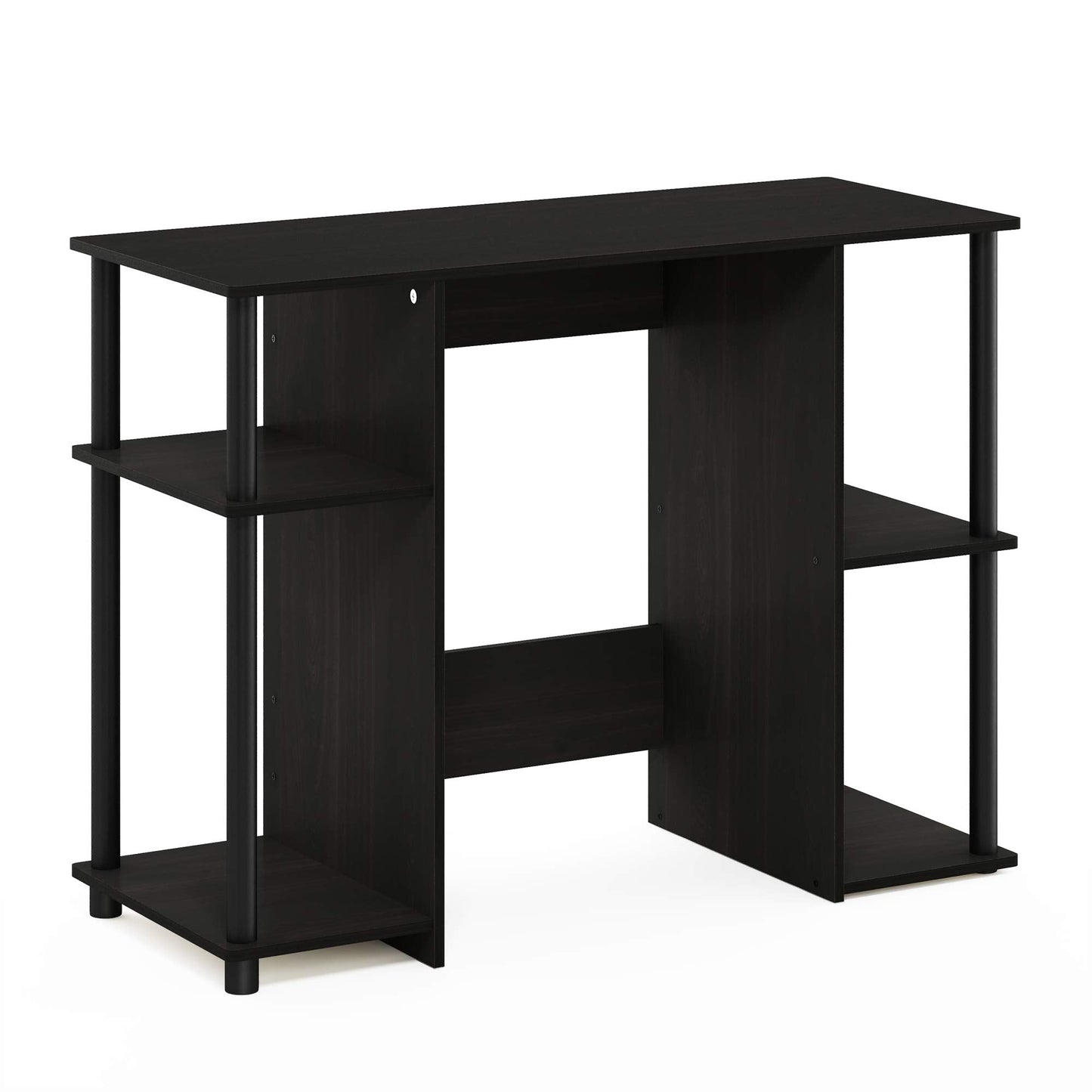 Furinno JAYA Desk, 38.4" Wide Gaming Desk, Computer Study Desk, Office Desk with Side Shelves, Open Storage, for Home Office, Bedroom, Dorm, Study Room, Espresso