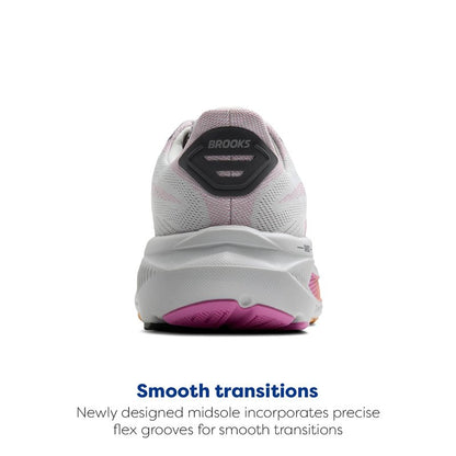Brooks Women’s Ghost 17 Neutral Running Shoe - Oyster/Apricot/Pink - 8.5 X-Wide
