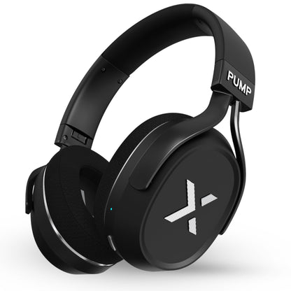 BlueAnt Pump X Wireless Over-Ear Headphones, Bluetooth, Powerful Bass, Active Noise Cancelling & Transparency Mode, Interchangeable Ear Cups, All-Day Comfort for Gym and Training, Black/Silver