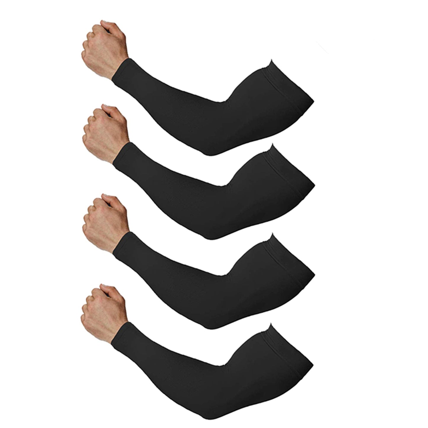 Feeke Arm Sleeves for Men and Women, Sleeve to Cover Arms for Men and Women, UV Protection Cooling 4-Pairs Anti-Slip Compression Sun Sleeves for Cycling Running Outdoor Sports