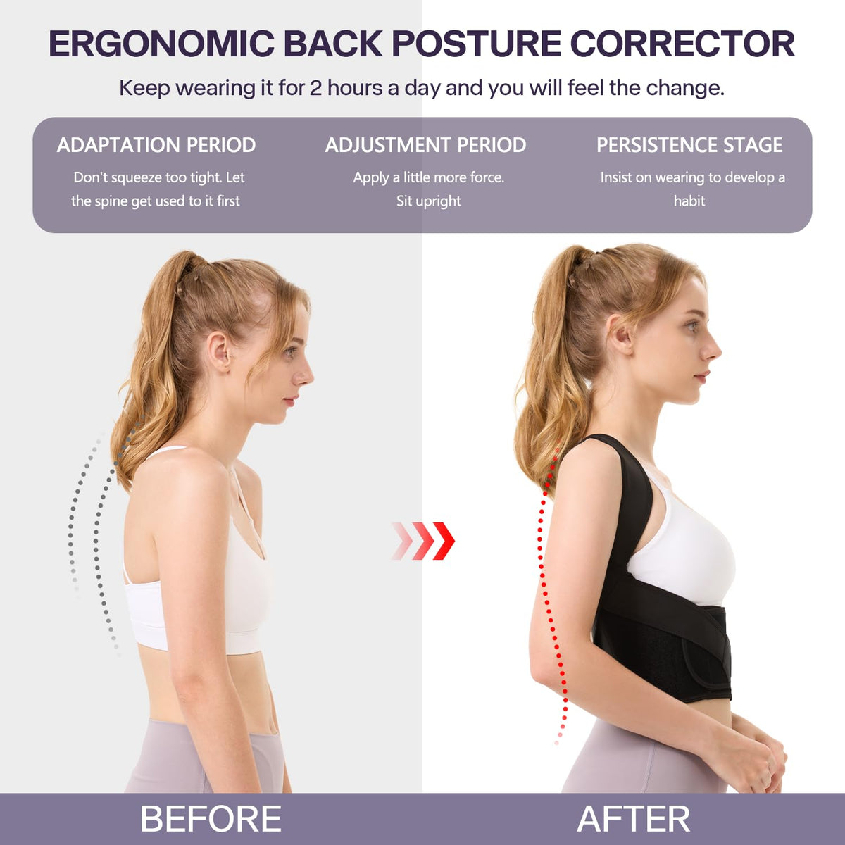 Back Brace Posture Corrector for Women and Men,Adjustable Shoulder Straightener,Used for correcting posture and scoliosis