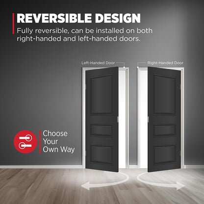 Kwikset Arroyo Interior Privacy Door Knob, Matte Black Modern Bedroom and Bathroom Door Handle with Lock, Contemporary Keyless Push-Button Locking Doorknob