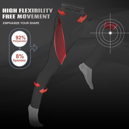 MEETWEE Thermounterhose Herren, Thermounterwäsche Lange Unterhose Winter Leggings Funktionsunterwäsche Skiunterwäsche Warme Unterwäsche Männer