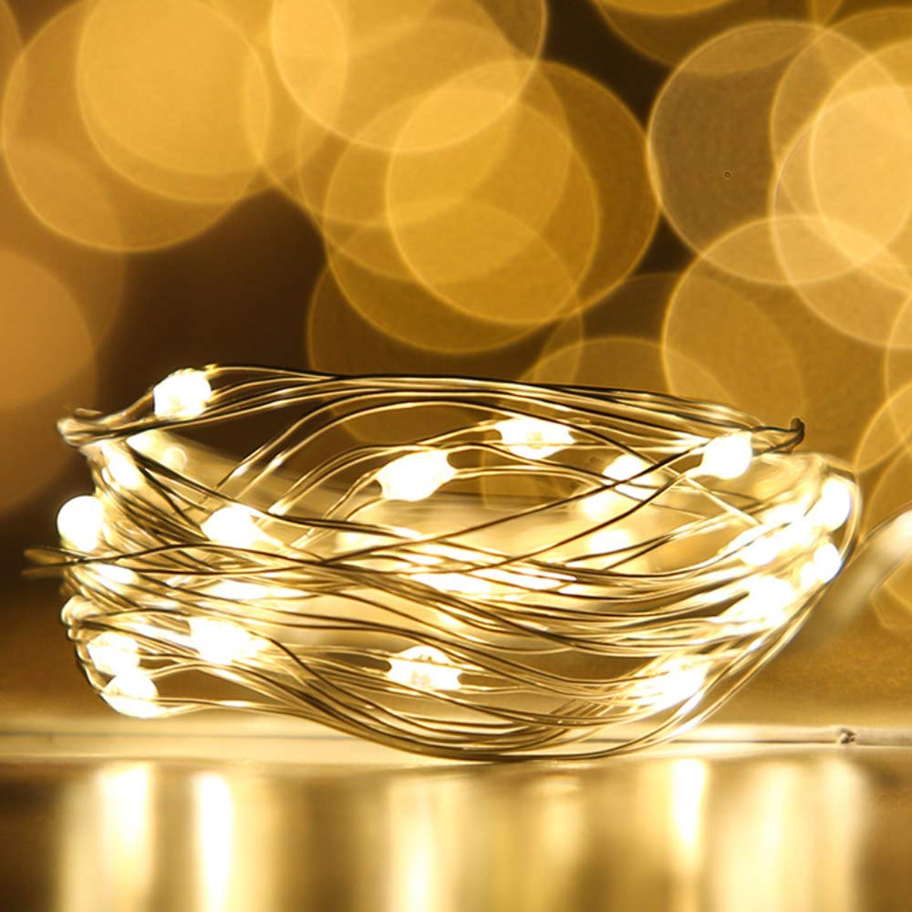 LIIDA LED Fairy String Lights, 12-Pack 20 Micro Lights On Silver Copper Wire (Batteries Include) for DIY Wedding Centerpiece, Mason Jar Craft, Christmas Tree, Garlands, Party Decoration (Warm White)