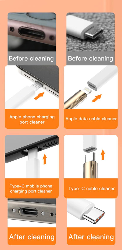 32-in-1 Multi-Functional Cleaning Kit for Electronics inlcuding Headphones,Mobile Phones,Computer,Monitor,Lens and etc, Compact and Portable Design, White