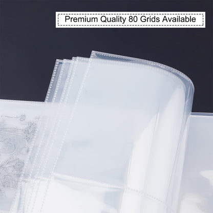 GLOBLELAND 80 Pockets Clear Stamps Storage Album Cut Dies Storage Bag Embossing Folder Keeper Cards Folder Bag for DIY Scrapbooking Arts Crafts Collecting 5.11x7inch