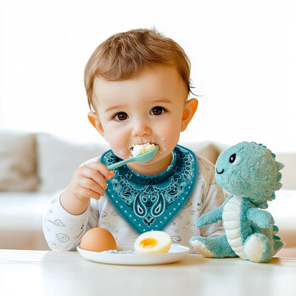 Maiwa 10 Pack Baby Triangle Bandana Bibs for Boys Girls for Drool Teething Eating with Snaps