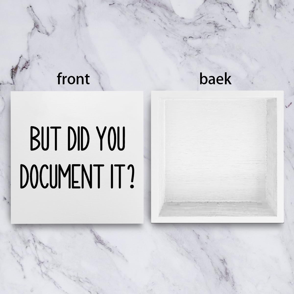 mmiishe The Office Gifts Desk Decor But Did You Document It Wooden Box Sign Funny Office Boss Gifts for Women Coworkers Boss Day Gifts for Him Decorations for Home Office 5 x 5 Inches