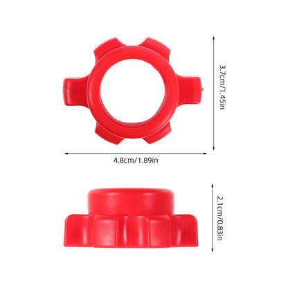 4pcs Dumbbell Hex Nut Plastic Screw for Barbell Dumbbell Collars 1 Inch for Dumbell Weight Lifting Fitness Training Red