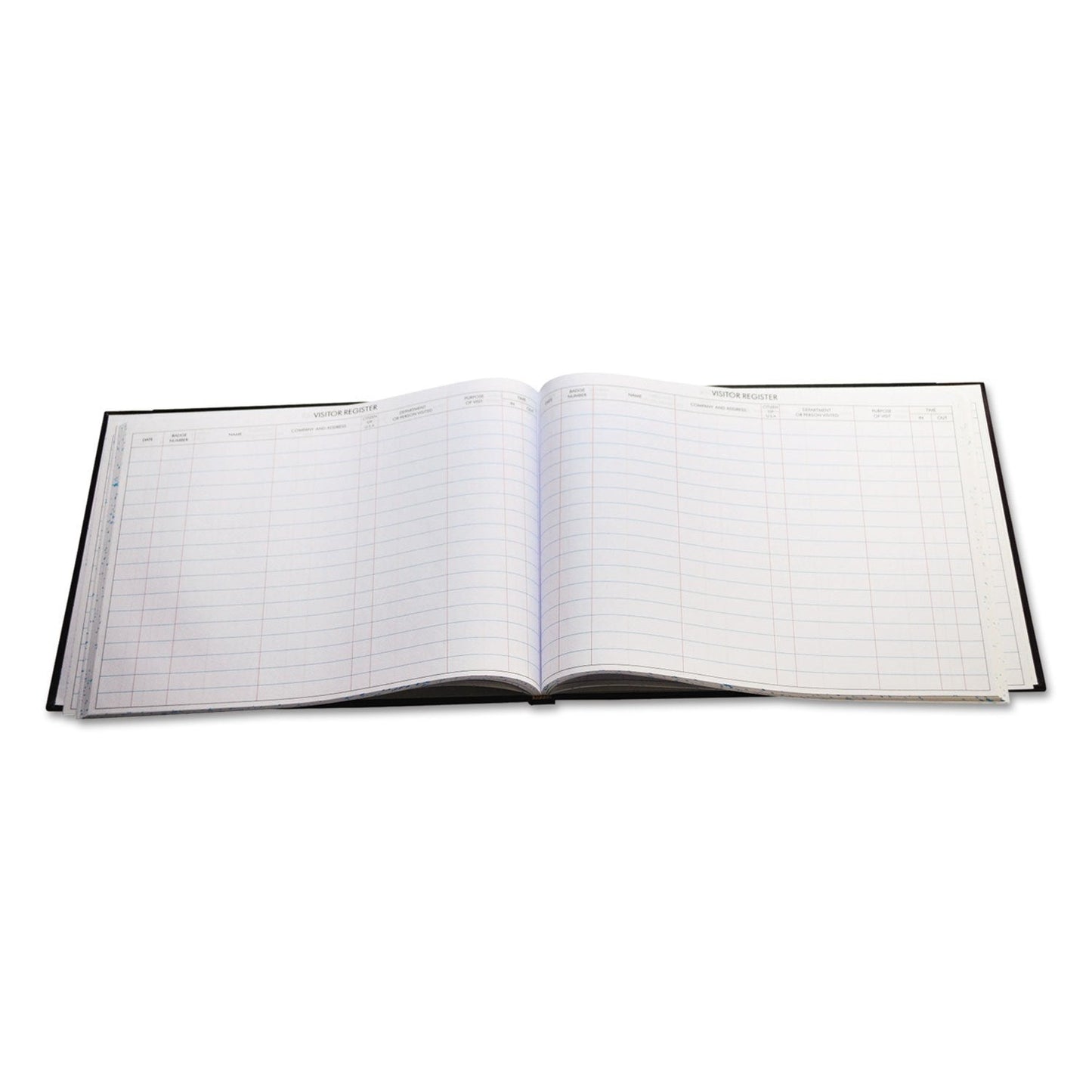 Wilson Jones S491 Detailed Visitor Register Book, Black Cover, 208 Ruled Pages, 9 1/2 x 12 1/4