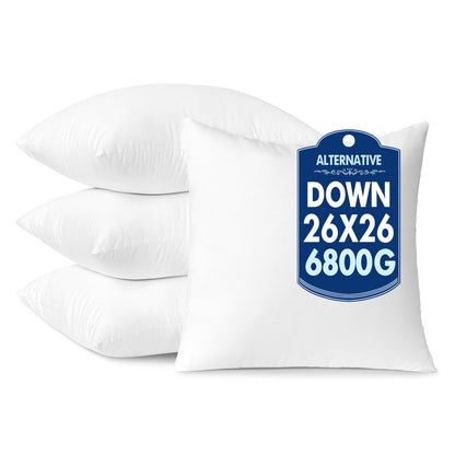 MIULEE 24x24 Pillow Inserts,Down Alternative Pack of 2 Euro Decorative Throw Pillows for Sofa Couch Bed, Ultra Soft Fluffy Bed Sleeping Form