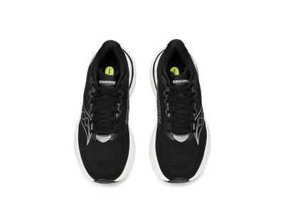 Saucony Women's Ride 19 Sneaker, Black/Silver, 8.5