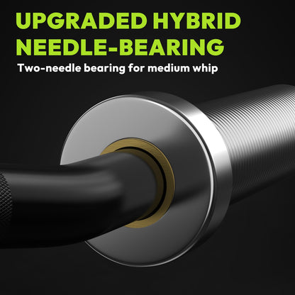HANDBODE Olympic EZ Curl Barbell Bar 47", 2 inch 4 ft Curl Bars for Weightlifting, Squats, Hip Thrusts, Biceps, 500 lb Weight Capacity, Home Gym Weight Bar, Strength Training, Black & Silver