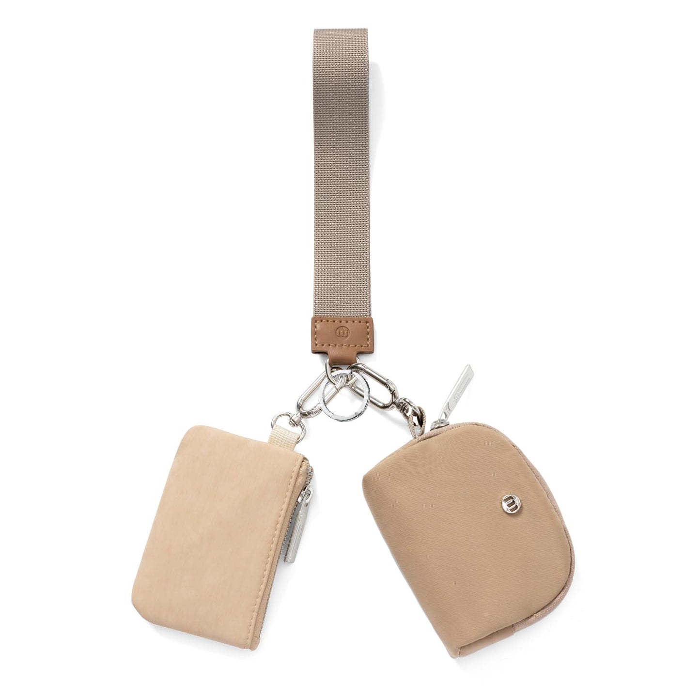 Keychain Wallet Mini Zip Around Wristlet Wallets for Women Detachable Dual Pouch Wristlet Portable Coin Purse Small Wallets