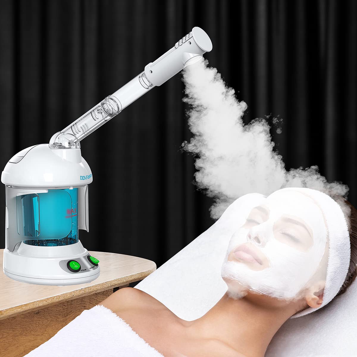 DENFANY Hair Steamer, 2 in 1 Hair and Face Steamer for Natural Hair with UV Ozone, Face Steamer Hair Humidifier Moisturising Hydration System Sprayer for Personal Care Use at Home and Salon