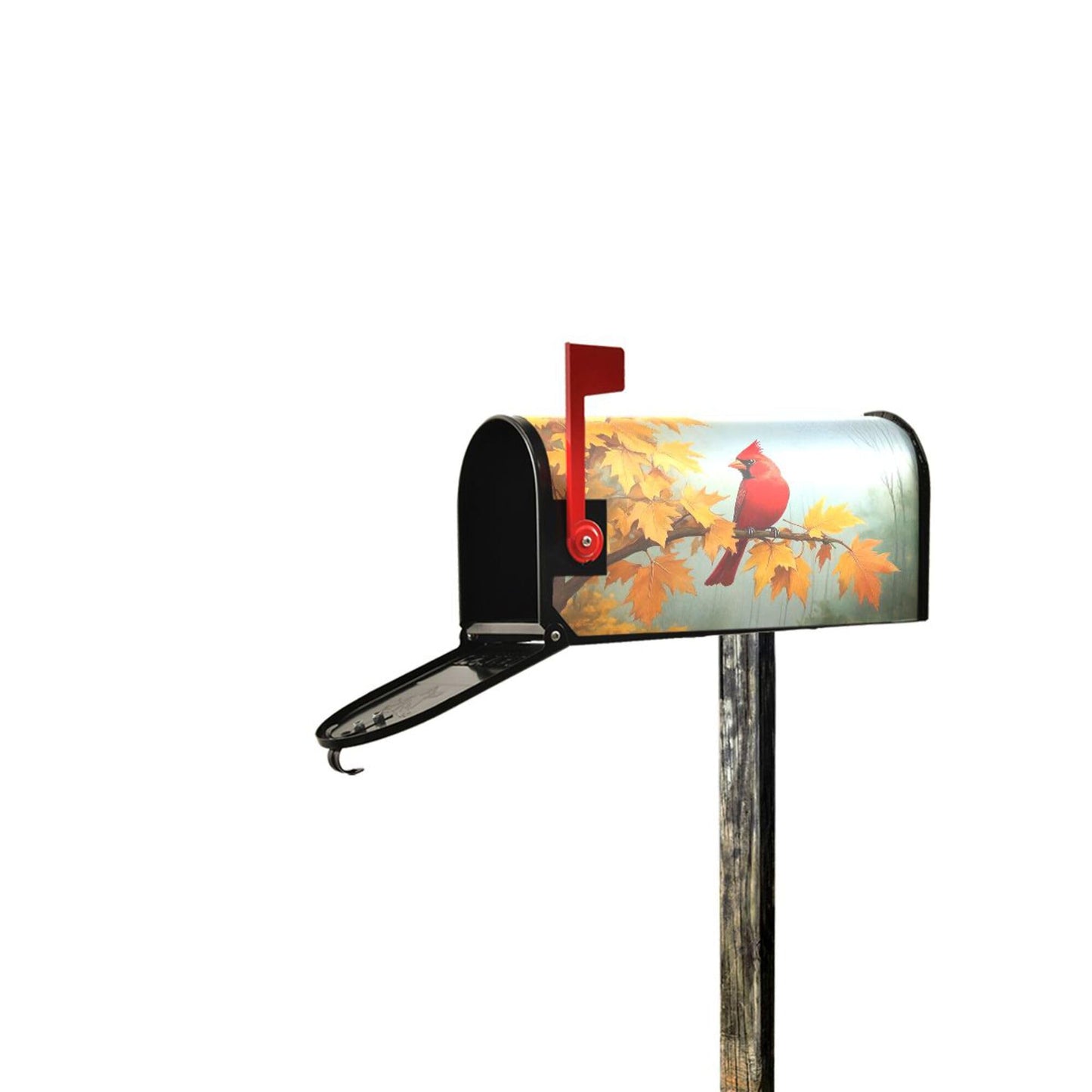 Wamika Autumn Melody Mailbox Covers Standard Size Fall Cardinal Bird Sunflower Maple Leaves Magnetic Mail Wraps Cover Letter Post Box 21" Lx 18" W