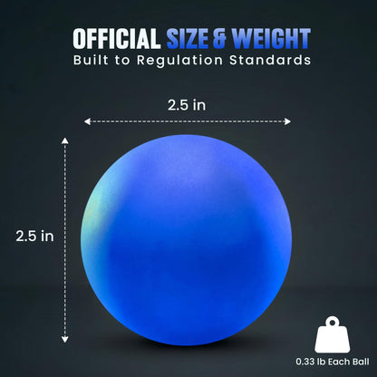 NW Athletics Glow in the Dark Lacrosse Ball | Night Practice & Training Equipment for All Ages | 2 Pack Official Size & Weight | Lacrosse Gift | LED Sky Blue