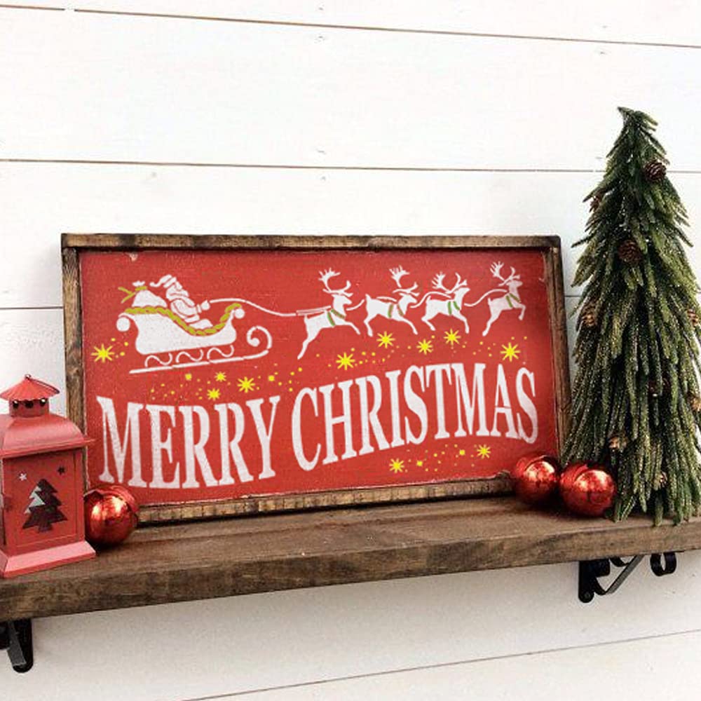 22PCS Large Letter Welcome Stencils for Painting on Wood - Farmhouse Stencils for Crafts Reusable for Canvas, Fabric, Walls, Porch Sign, Christmas - Home Sweet Home Stencil