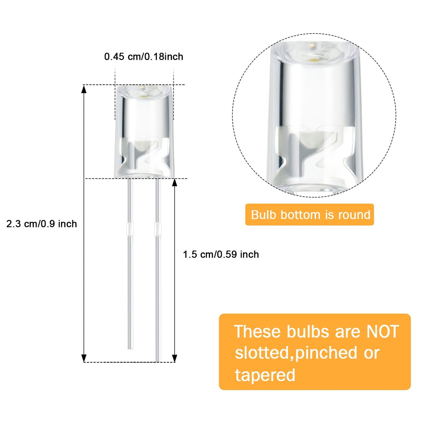 Mudder 180 Pcs Valentine LED 5mm String Light Mini Replacement Bulb Energy Efficient LED Halloween Wire Light Connectable Home Decor for Festival Patio Garden Christmas Wedding Holiday (Warm White)