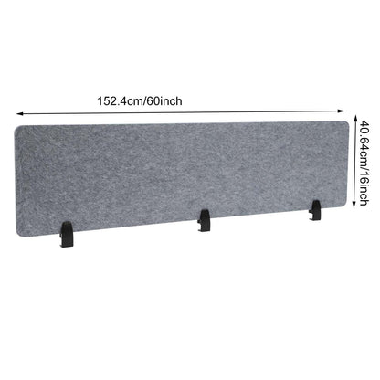 ReFocus Raw Clamp-On Acoustic Desk Divider Mounted Privacy Panel Set – Reduce Noise & Visual Distractions for Office, Study (Castle Gray, 2× Panels (60"×16"))