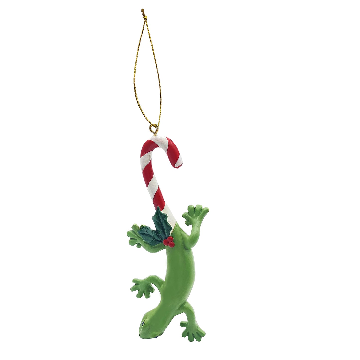 Candycane Tailed Gecko Personalizable Ornaments Hand Painted Ornament - Christmas in The Desert Ornament #3 (Blank Gecko) Candy Cane