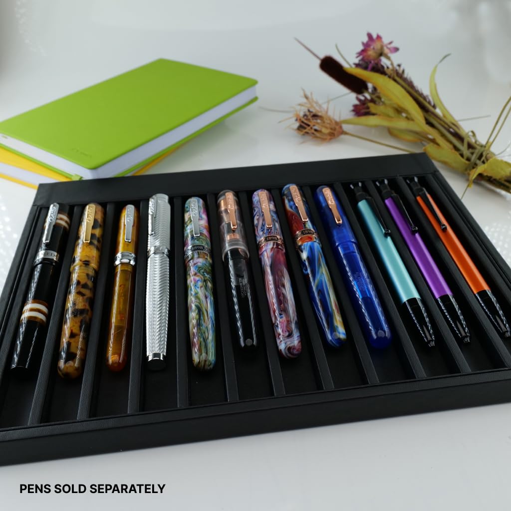 MONTEVERDE USA Deluxe Collector's Vegan Leather Tray for 12 PENS - Black