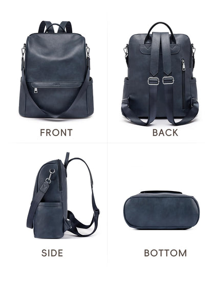 CLUCI Backpack Purse for Women Black Leather Anti-Theft Large Fashion Designer Travel Bag Ladies Shoulder Bags