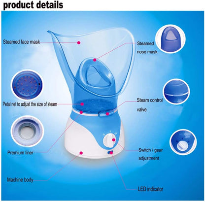 Facial Steamer Hot Mist Home Sauna Face Humidifier for Steaming Skincare (Blue)