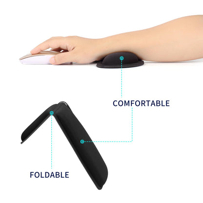 Wrist Rest for Computer Keyboard and Mouse - Ergonomic Memory Foam Mousepad Rests with Non-Slip Base for Office, Gaming, Computer - Pain Relief & Carpal Tunnel Support, Black, 2-Piece Desk Accessories