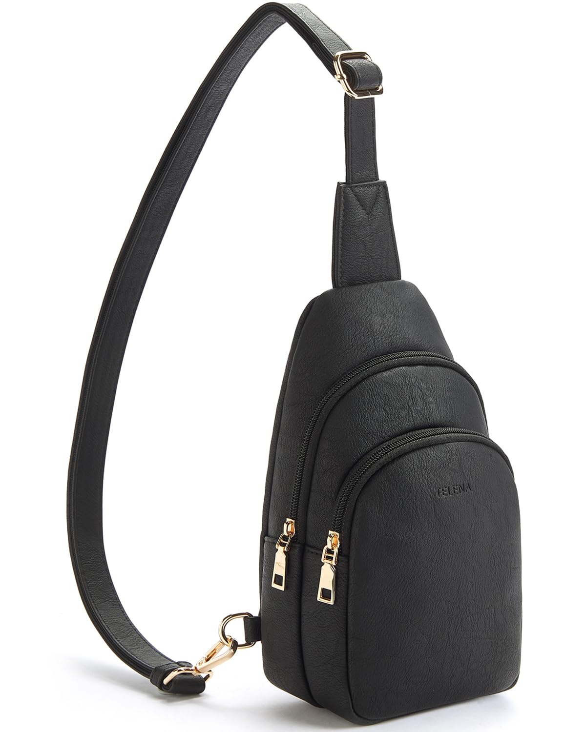 Telena Crossbody Bags for Women Leather Sling Bag for Woman Travel Black