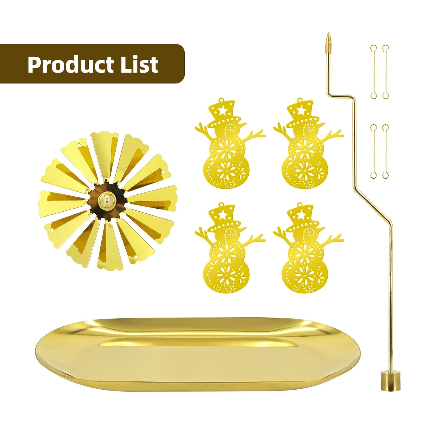 Oiiyee Carousel Candle Holder - Spinning Rotary Holder with Tray for Jar Candles Scented and Tea Lights, Unique Home Decor Gifts for Christmas Party, Valentine's Decor, Table Centerpiece(Snowman)