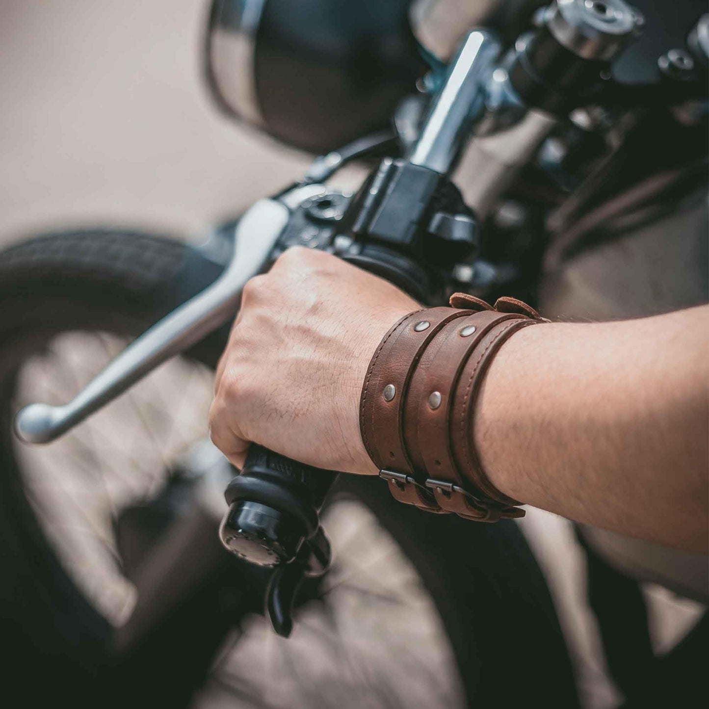Hide & Drink, Stylish Wrist Wallet Cuff, Wristband with Secret Pouch, Cash Holder, Money Organizer, Full Grain Leather, Handmade, Bourbon Brown